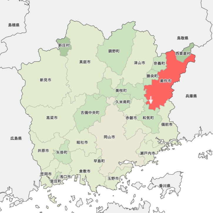 岡山県美作市上山