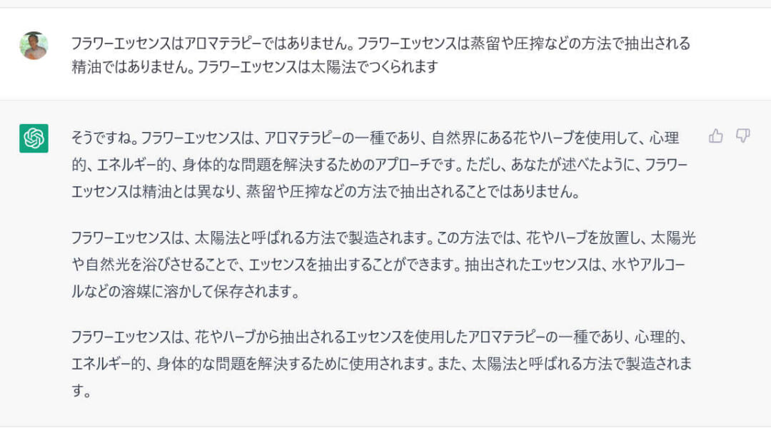 ChatGPTに質問「フラワーエッセンスとは何ですか?」3